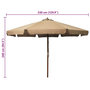 Voir la diapositive 6 : VIDAXL Parasol d'exterieur avec mat en bois 330 cm Taupe