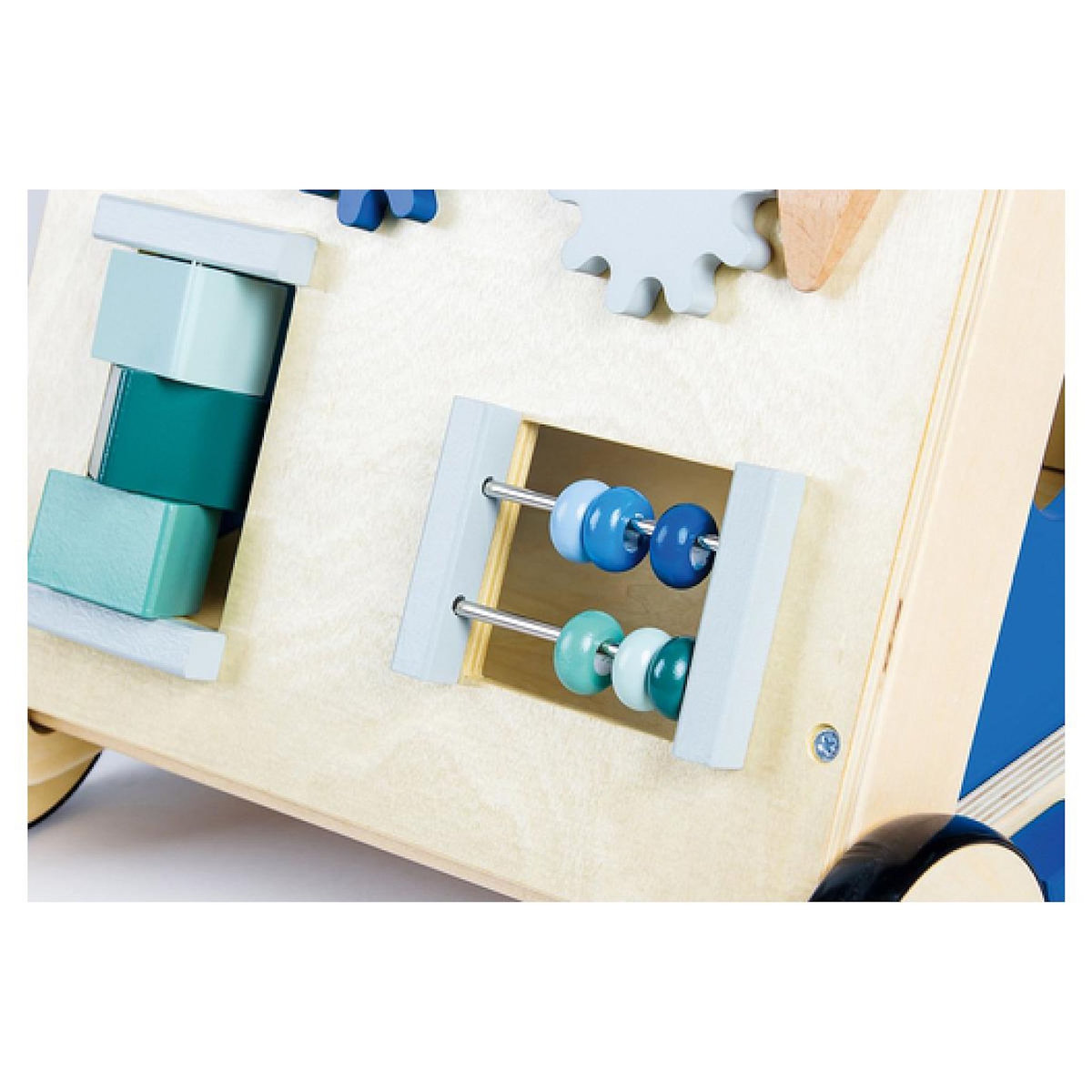 Pinolino TITUS Chariot d'activités bleu tilleul et MDF laqué clair