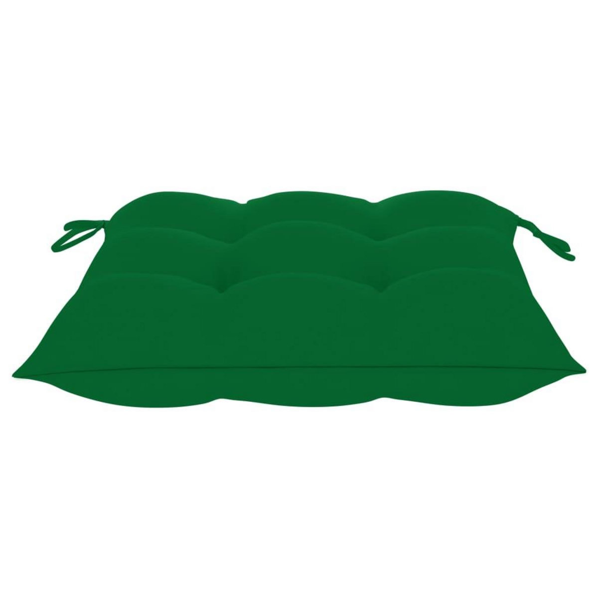 VIDAXL Chaise a bascule avec coussin vert Bois de teck solide