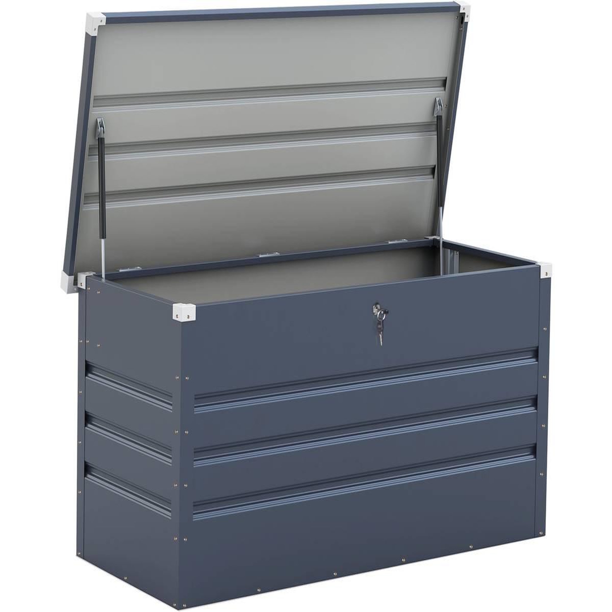 Habitat et Jardin Coffre de jardin métal  store  - 680 l - 165 x 69 x 60 cm - gris