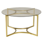 Paris Prix Table Basse Design en Verre  Kivik  90cm Or