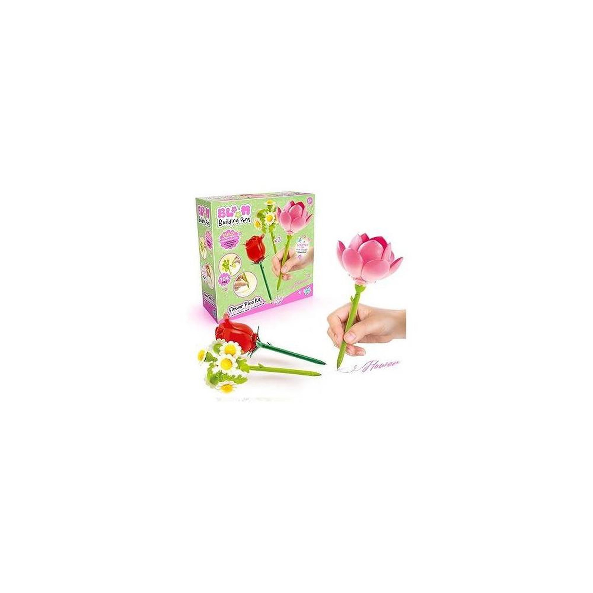 Voir la diapositive 3 : Canal Toys Canal Toys - BLOOM – Stylo Fleur a Construire – Pack de 3 – Rose, Lotus et Marguerite - Encre pailletée et parfumée –