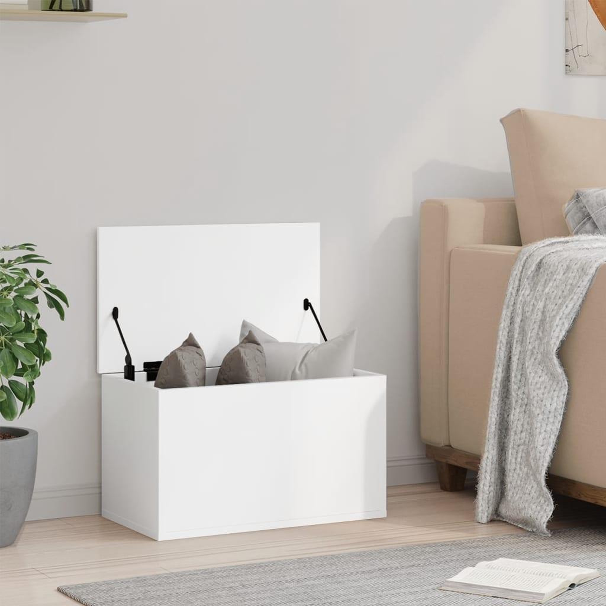 Voir la diapositive 3 : VIDAXL Boîte de rangement blanc 60x35x35 cm bois d'ingenierie