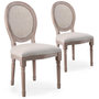 Voir la diapositive 1 : Paris Prix Lot de 2 Chaises Médaillon Cannage  Versailles  96cm Beige