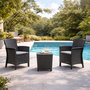 Voir la diapositive 2 : CONCEPT USINE Ensemble de jardin 2 fauteuils gris anthracite avec table basse ADANA