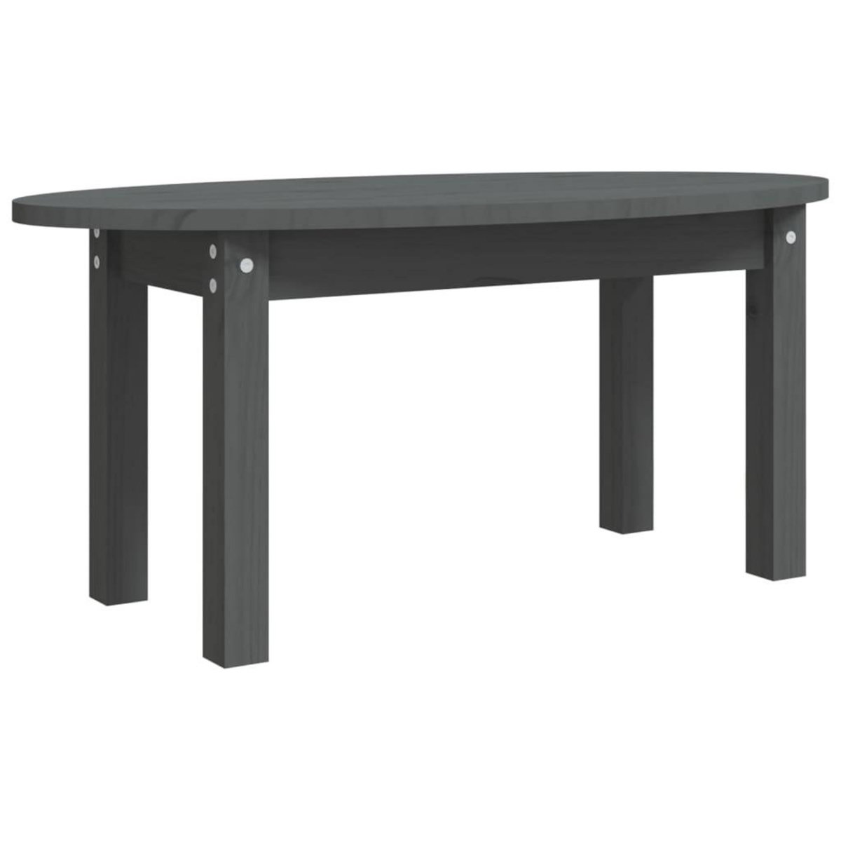VIDAXL Table basse Gris 80x40x35 cm Bois massif de pin