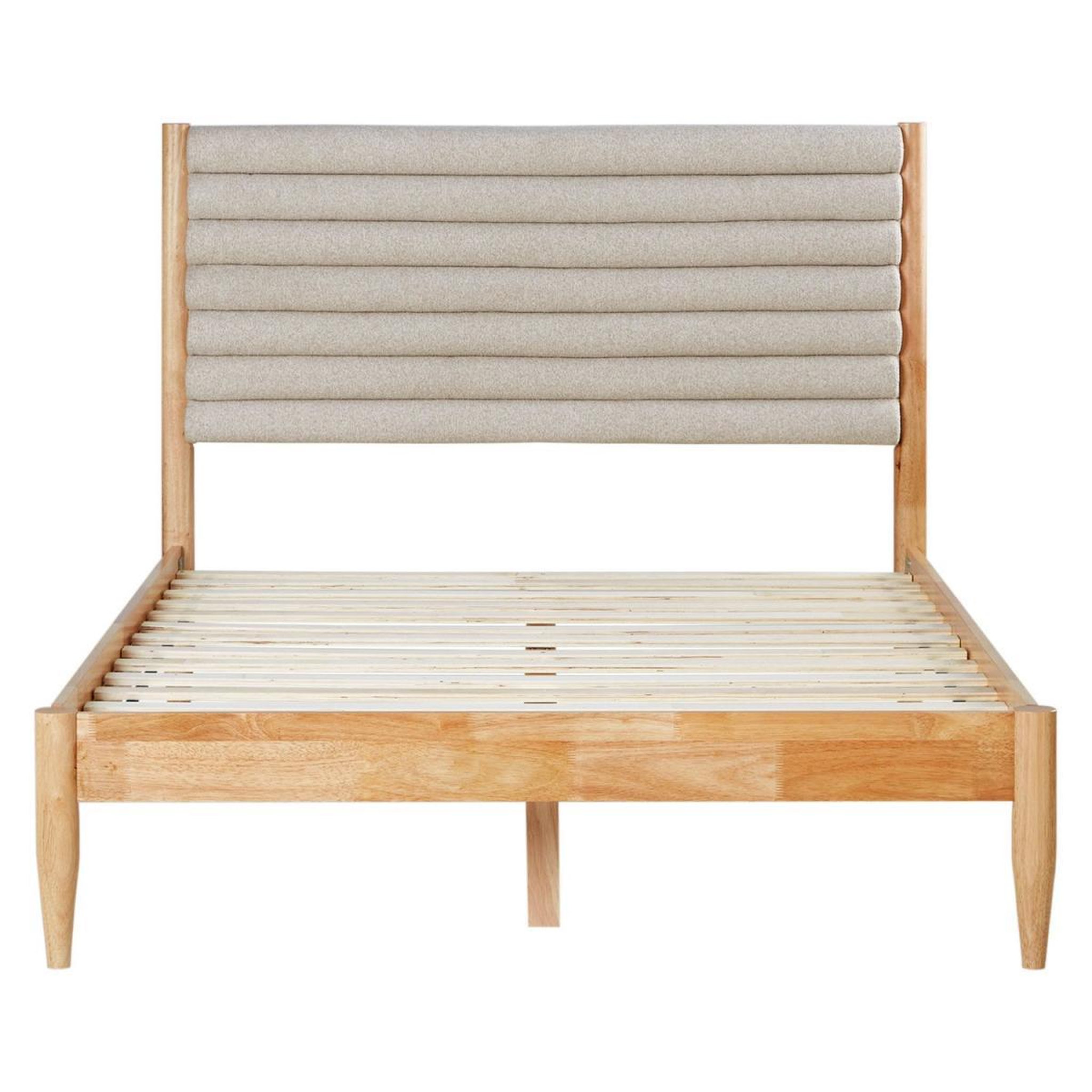 Voir la diapositive 4 : HomeStyle4U Lit 2 Places 140x200 cm tissu Bouclé Beige