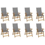 VIDAXL Chaises pliables de jardin avec coussins lot de 8 Bois d'acacia