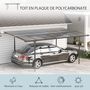 Voir la diapositive 5 : OUTSUNNY Pergola adossable rigide acier alu. toit polycarbonate dim. 5L x 2,99l x 2,23H m gris