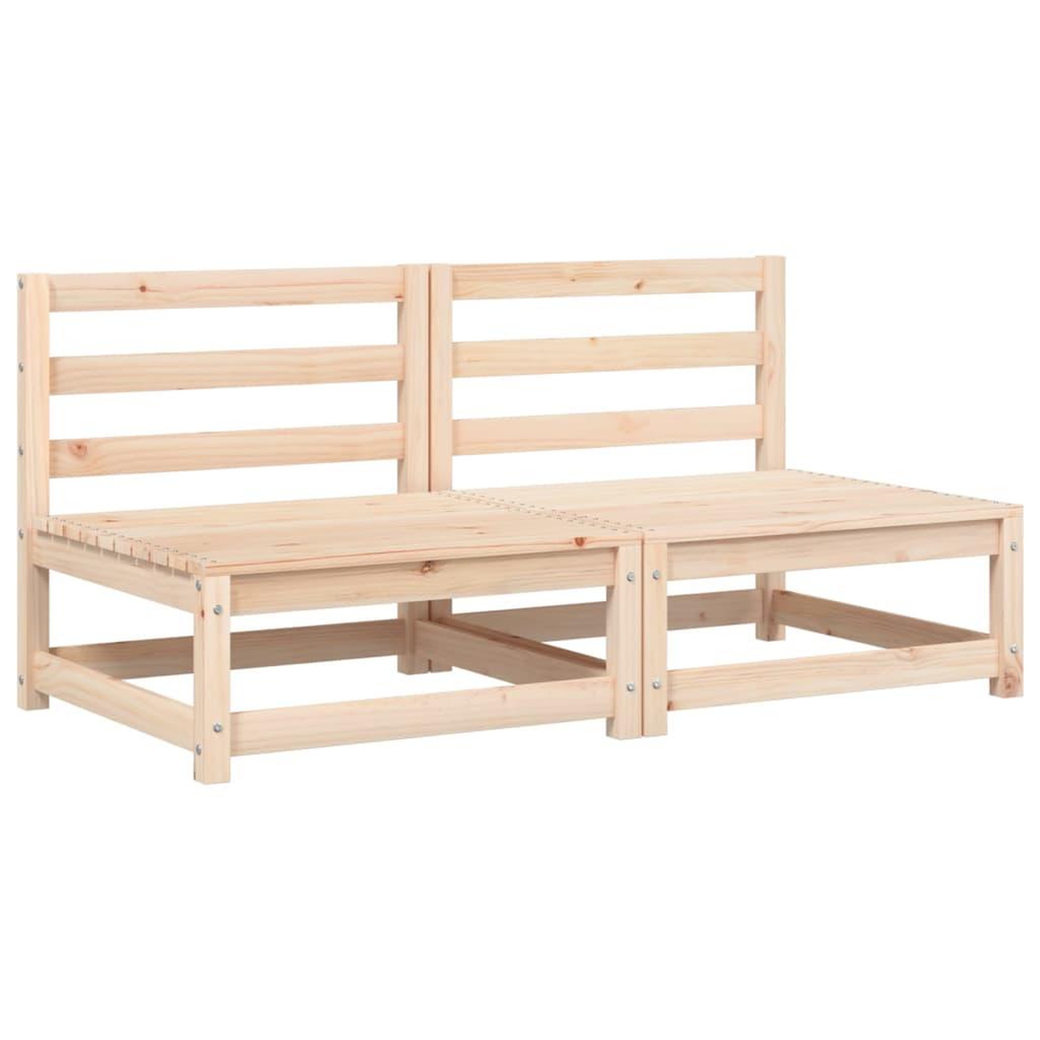 Voir la diapositive 4 : VIDAXL Canapes de jardin sans accoudoirs coussins 2pcs bois massif pin