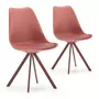 VS VENTA-STOCK Pack 2 chaises Salle à Manger Cross Style Nordique Rouge, 54 cm x 49 cm x 84 cm