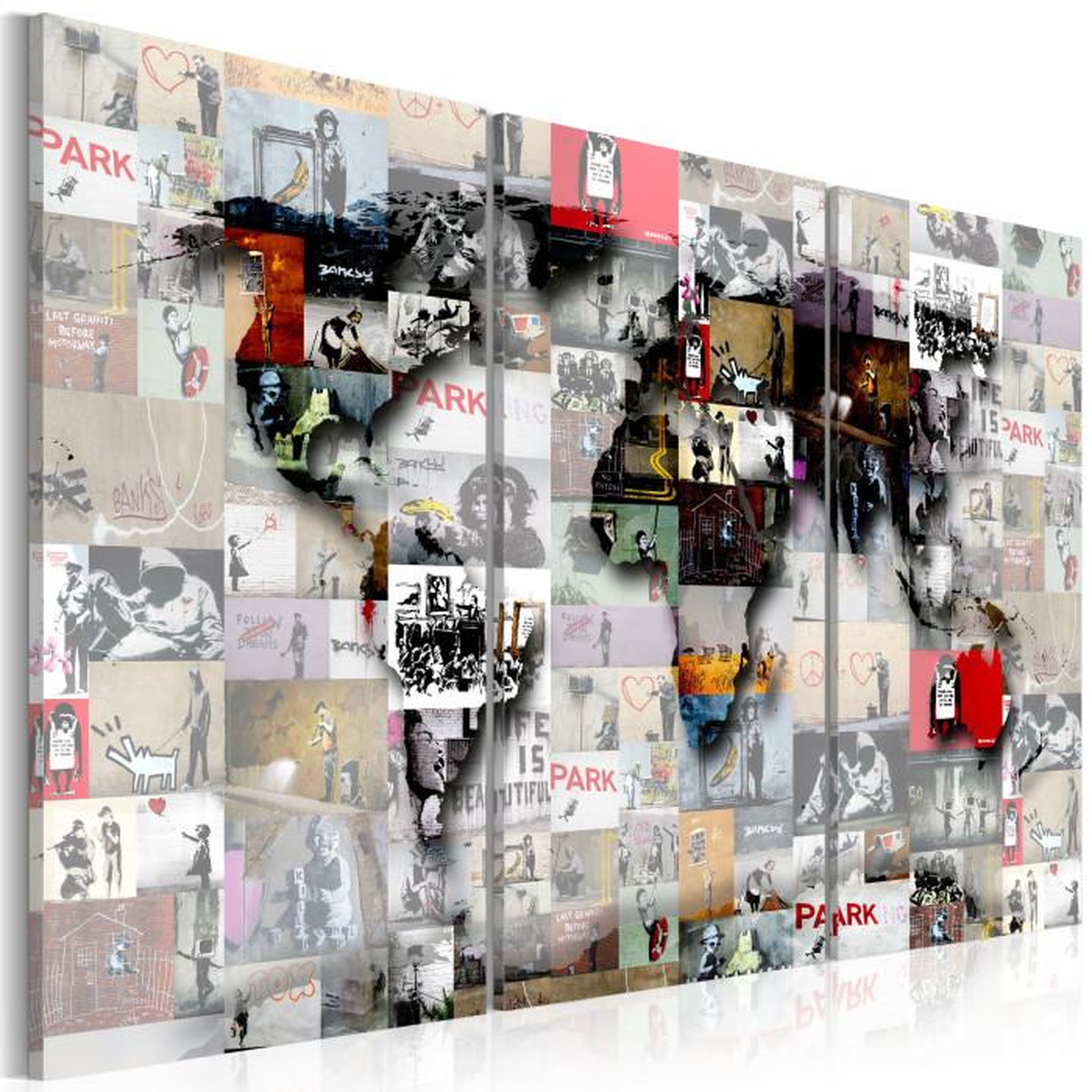 Paris Prix Tableau Imprimé  Modern World's Map. Coloris disponibles : Multicolore