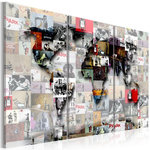 Paris Prix Tableau Imprimé  Modern World's Map. Coloris disponibles : Multicolore