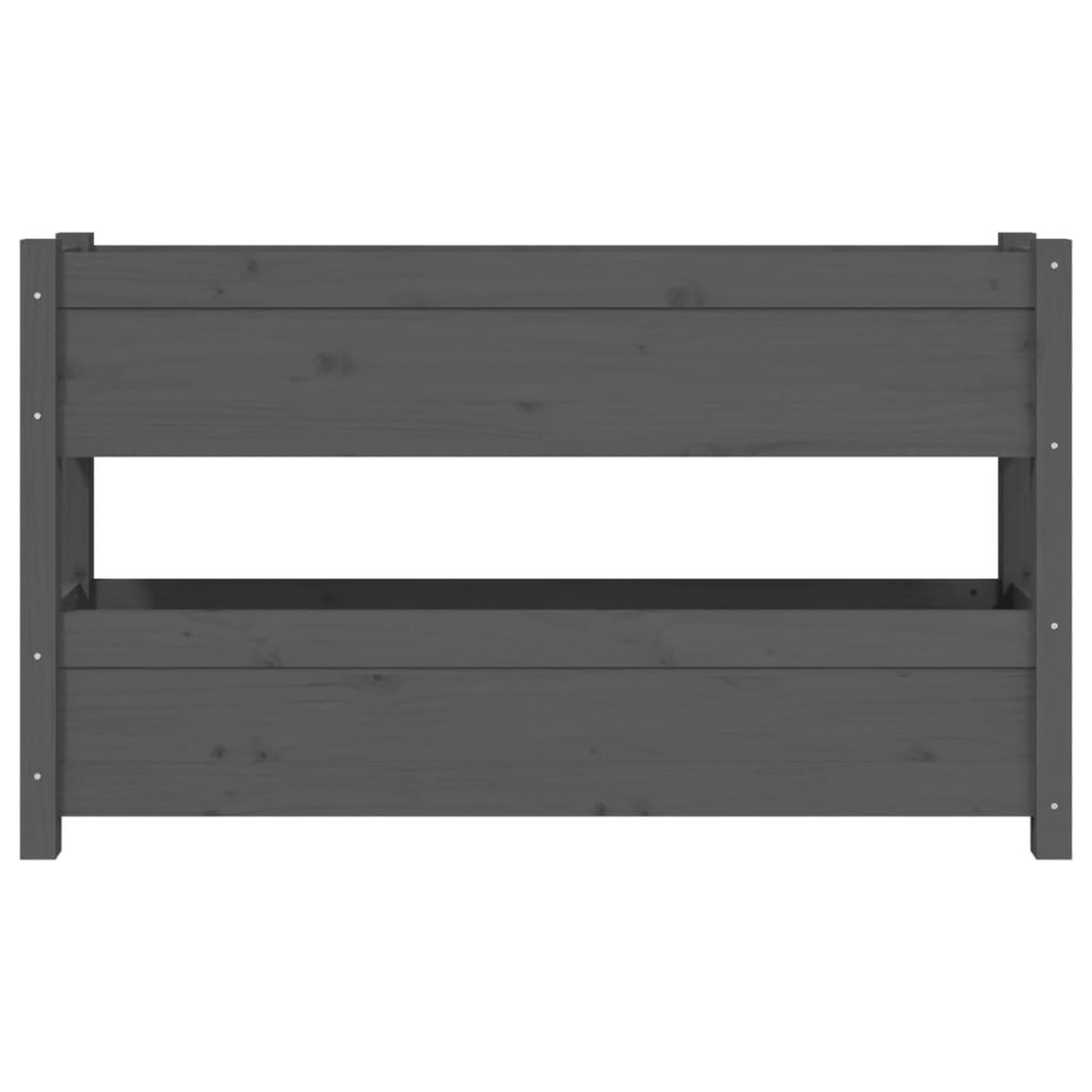 Voir la diapositive 5 : VIDAXL Jardiniere Gris 112x25x66 cm Bois massif de pin