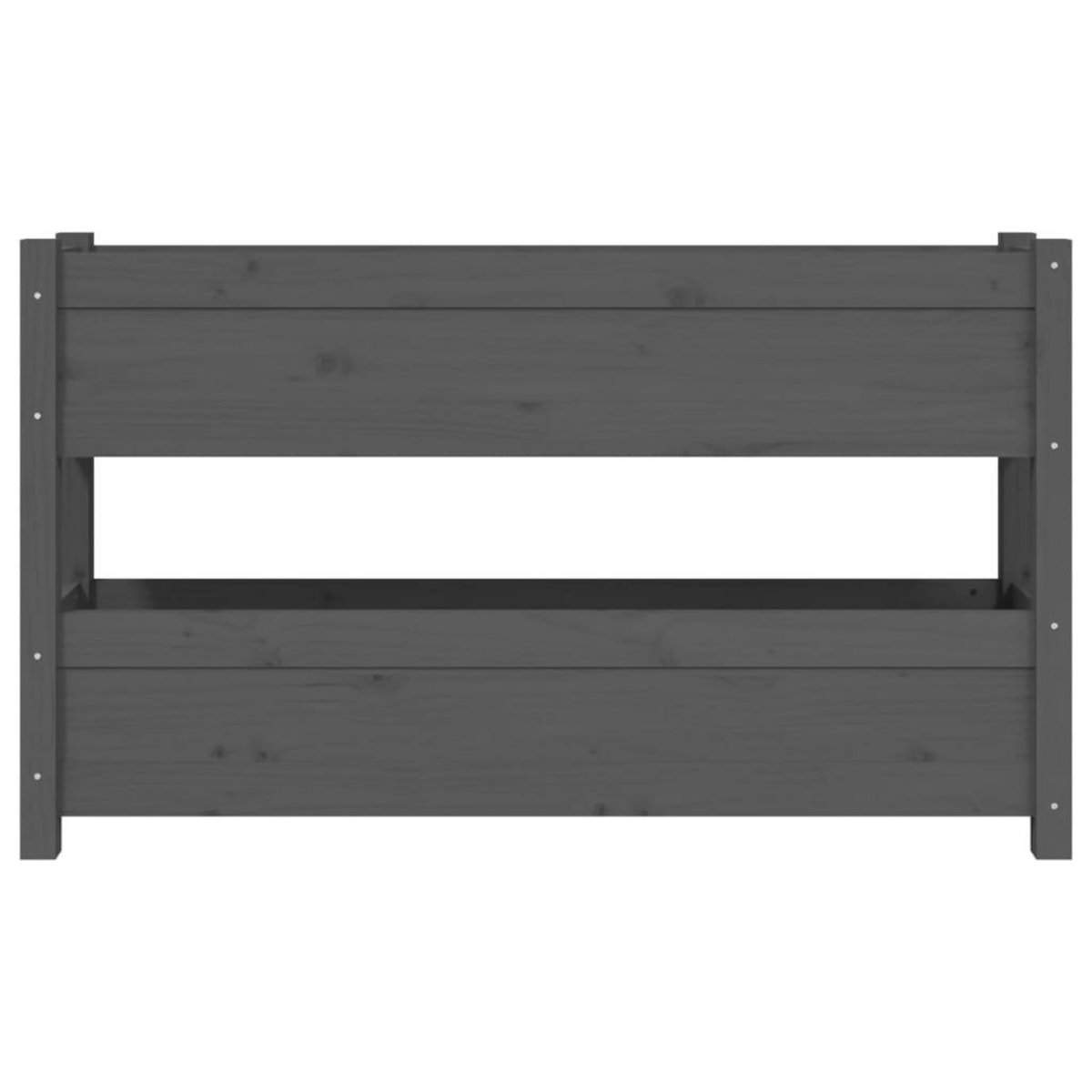 VIDAXL Jardiniere Gris 112x25x66 cm Bois massif de pin