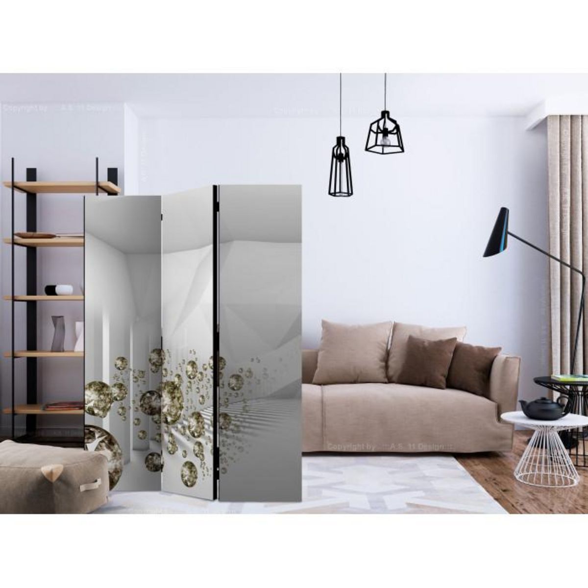 Paris Prix Paravent 3 Volets  Corridor of Diamonds  135x172cm