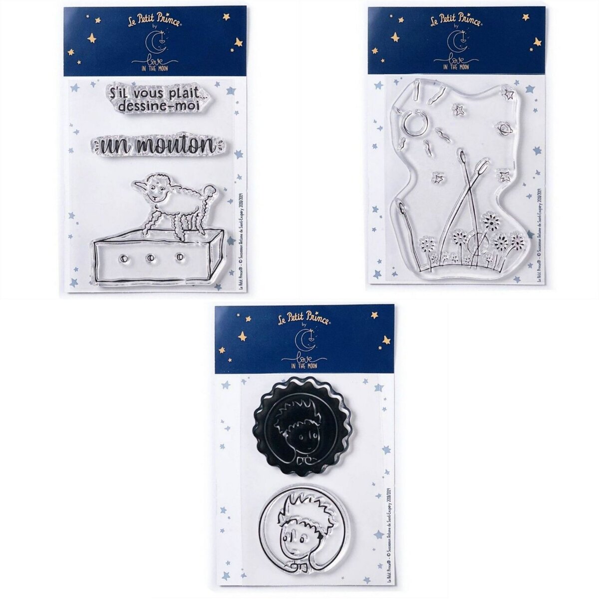  7 Tampons transparents Le Petit Prince et Mouton + Paysage + Portraits