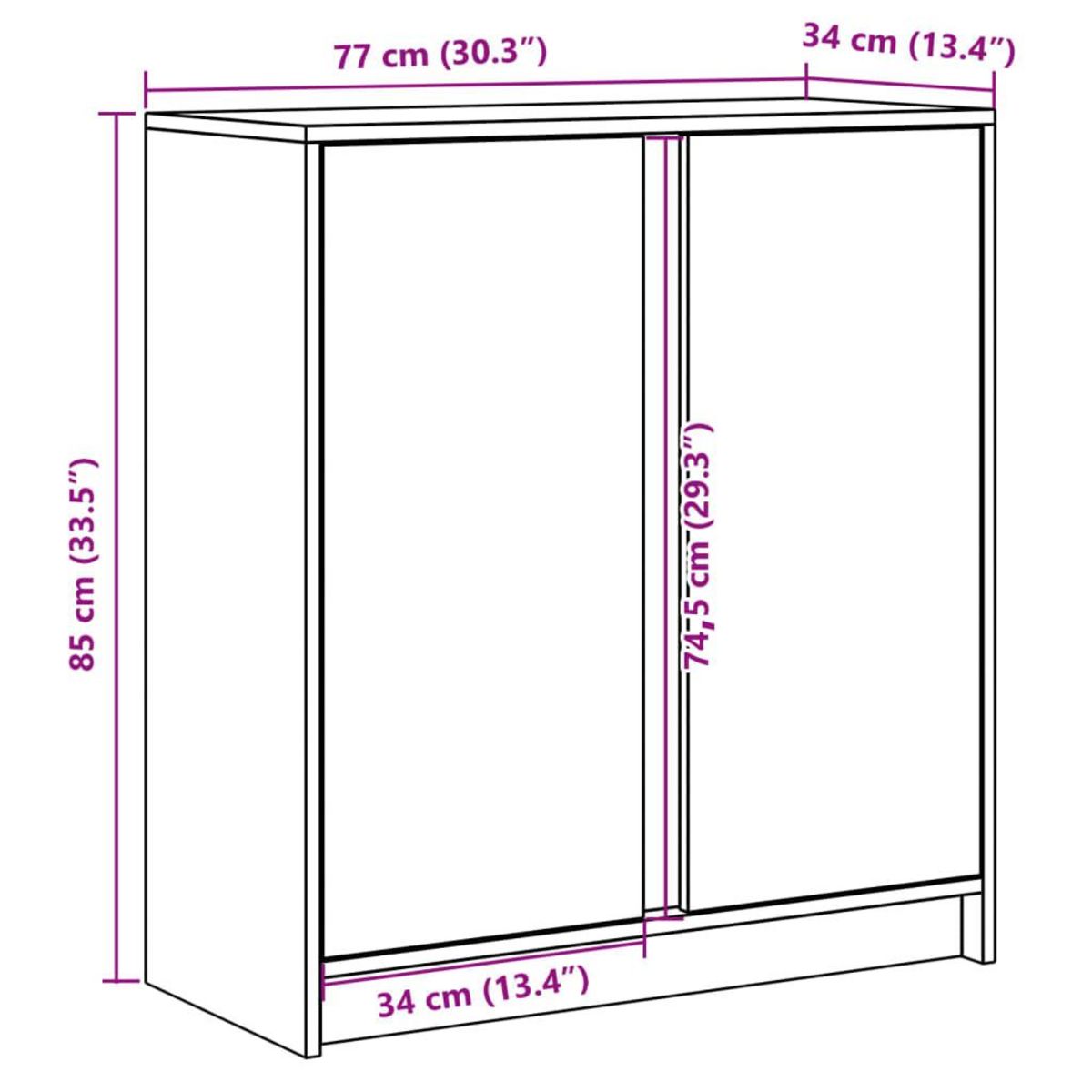 VIDAXL Buffet avec LED chene sonoma 77x34x85 cm bois d'ingenierie