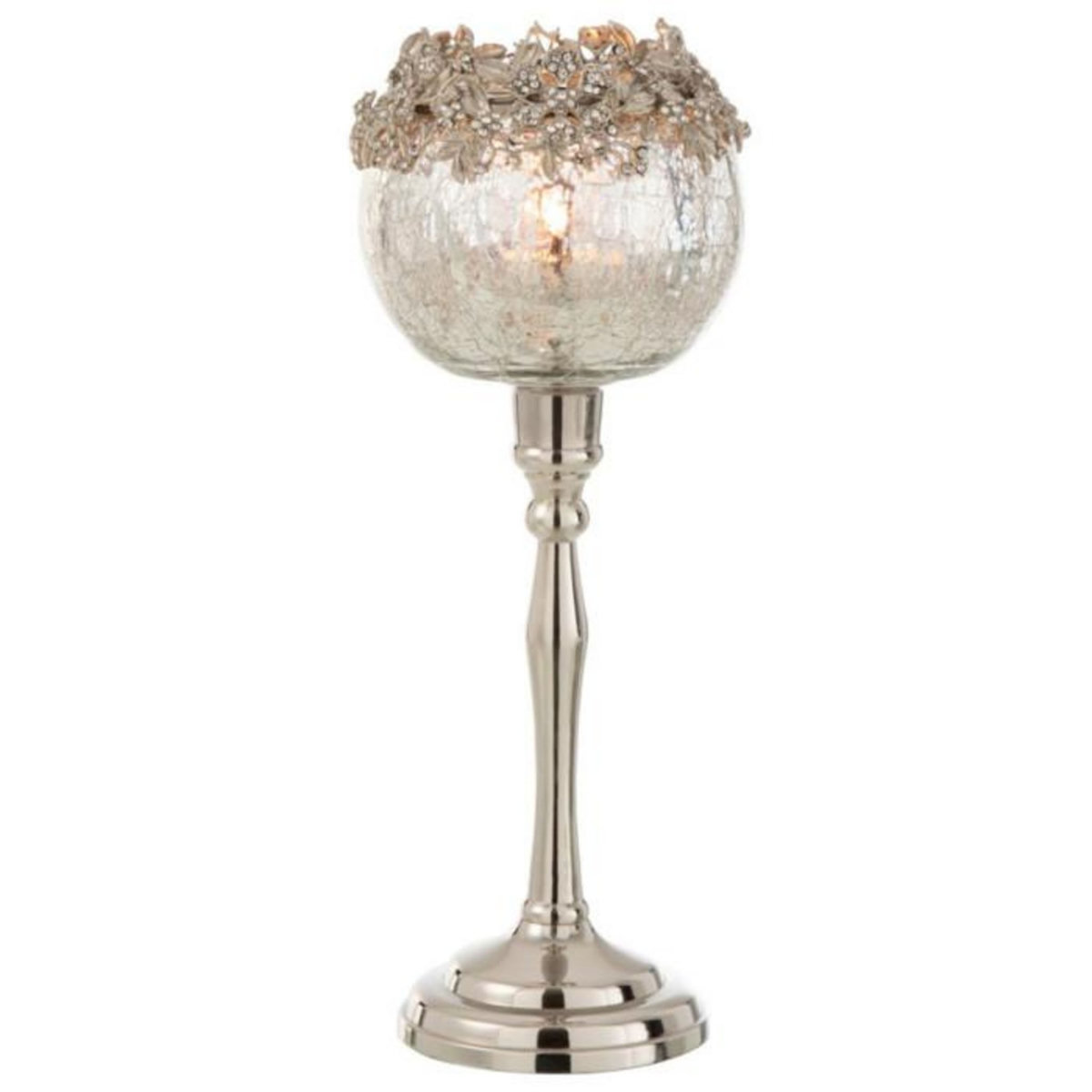 Paris Prix Photophore sur Pied en Métal  Bijou  33cm Argent