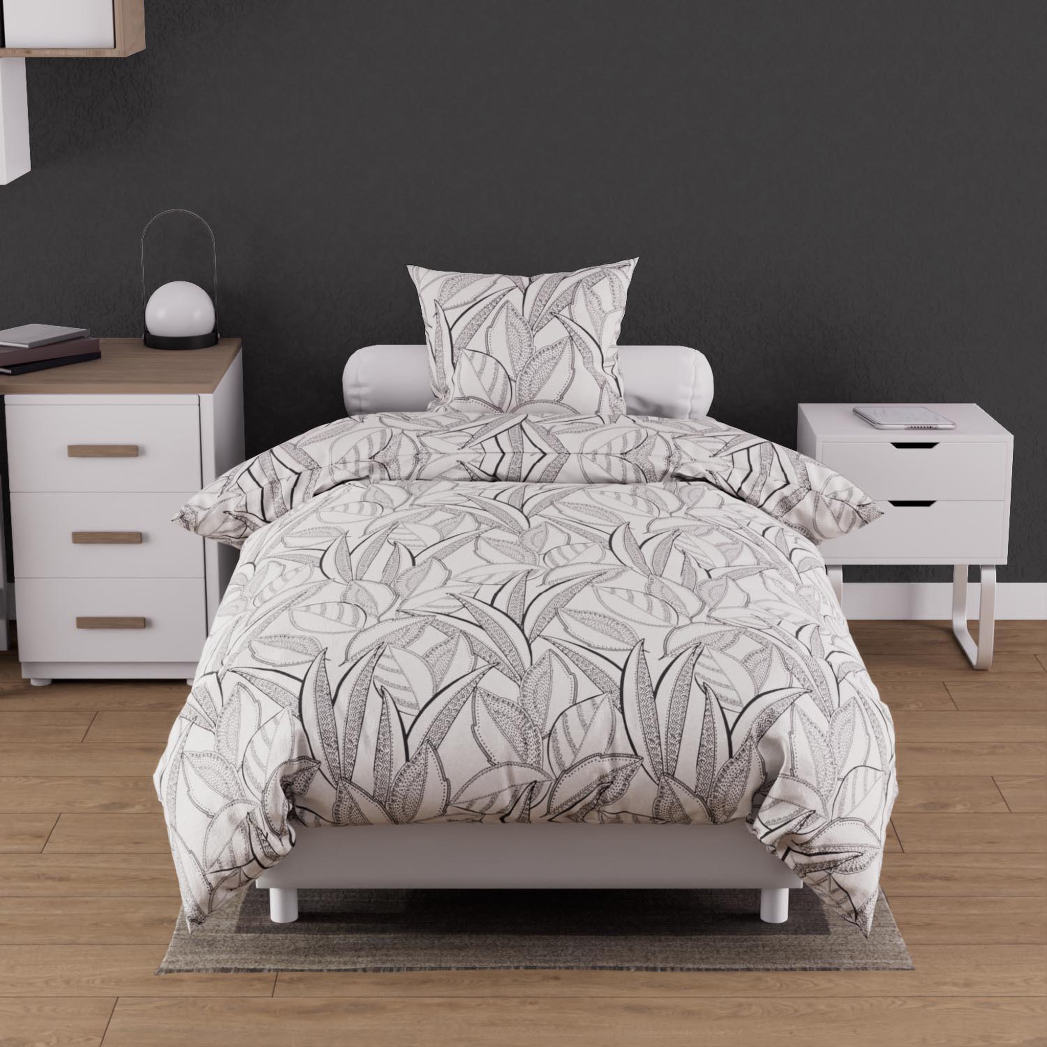 SOLEIL D'OCRE Parure housse de couette coton 57 fils TOGO, par Soleil d'ocre. Coloris disponibles : Jaune, Blanc