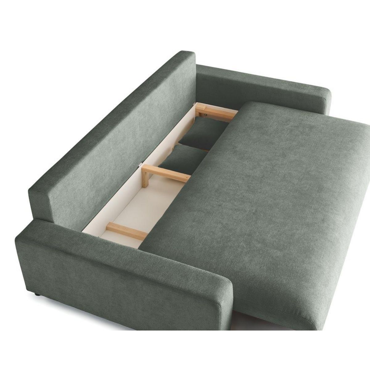 LISA DESIGN Pivoine - canapé droit 3 places - convertible avec coffre - en velours texturé