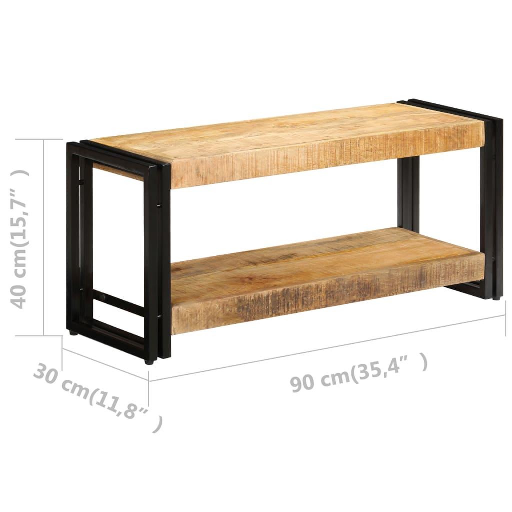 Voir la diapositive 6 : VIDAXL Meuble TV 90x30x40 cm Bois de manguier massif