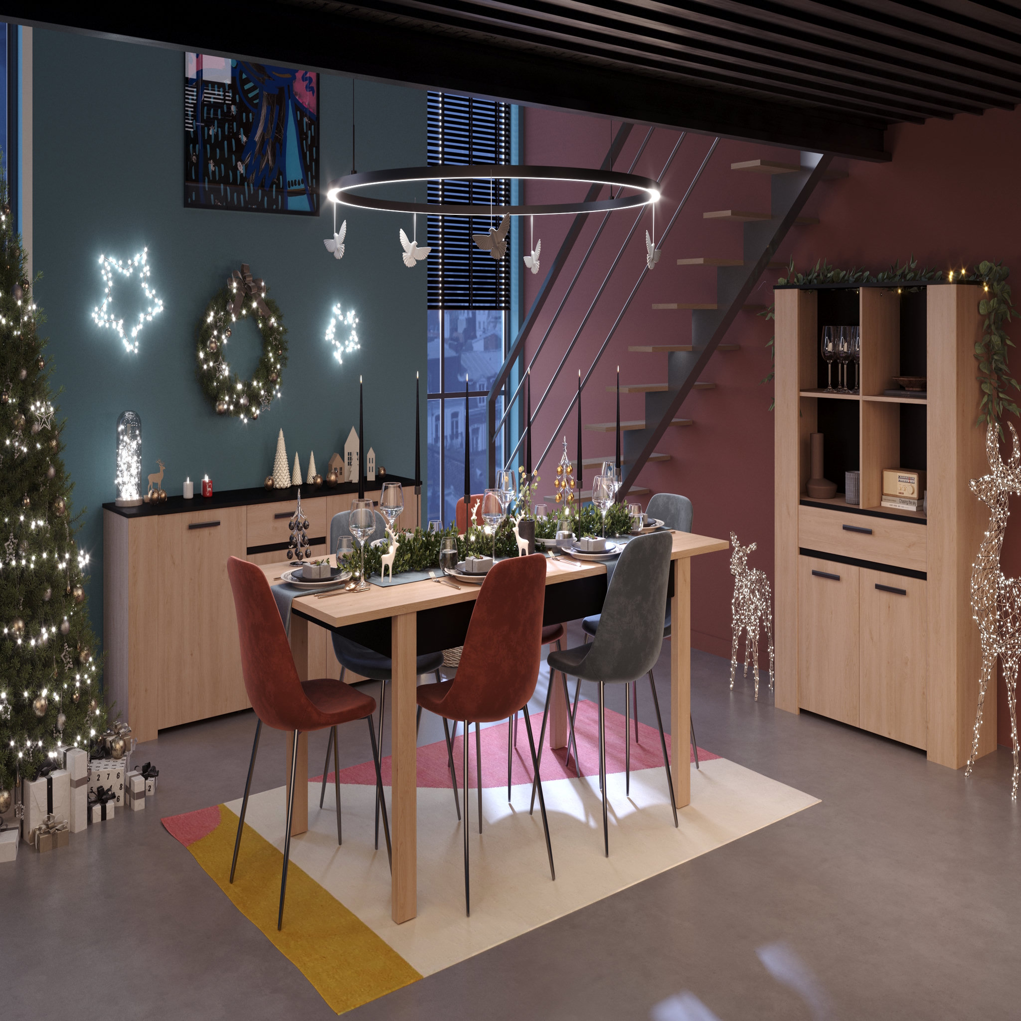 Voir la diapositive 1 : Table de séjour salle à manger extensible L157/207 cm LOLA
