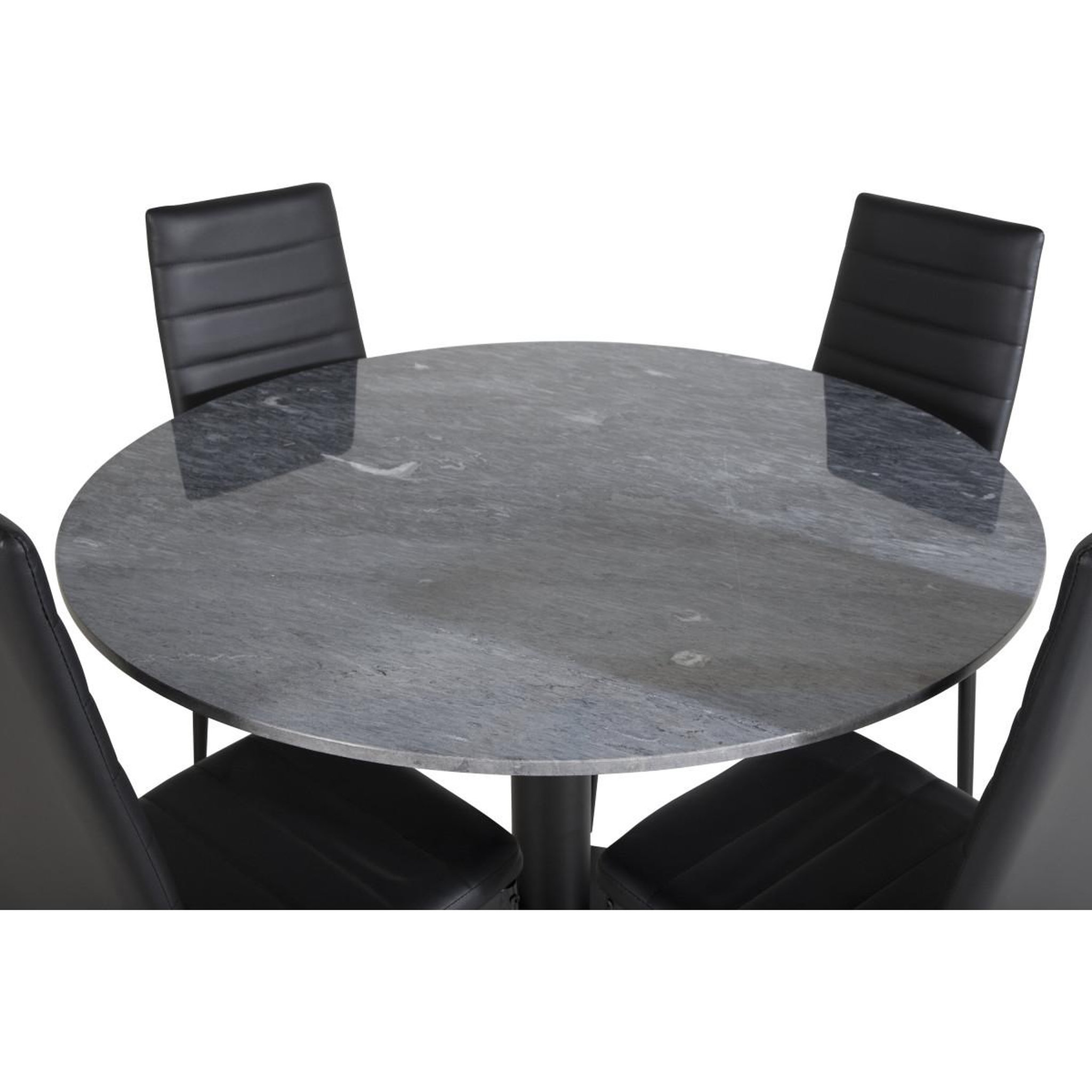 Voir la diapositive 3 : Paris Prix Ensemble table à manger & 4 chaises  estelle & slim  106cm gris foncé & noir