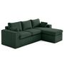 Voir la diapositive 5 : LISA DESIGN Calgary - canapé d'angle déhoussable et modulable 3 places + 1 pouf en velours texturé