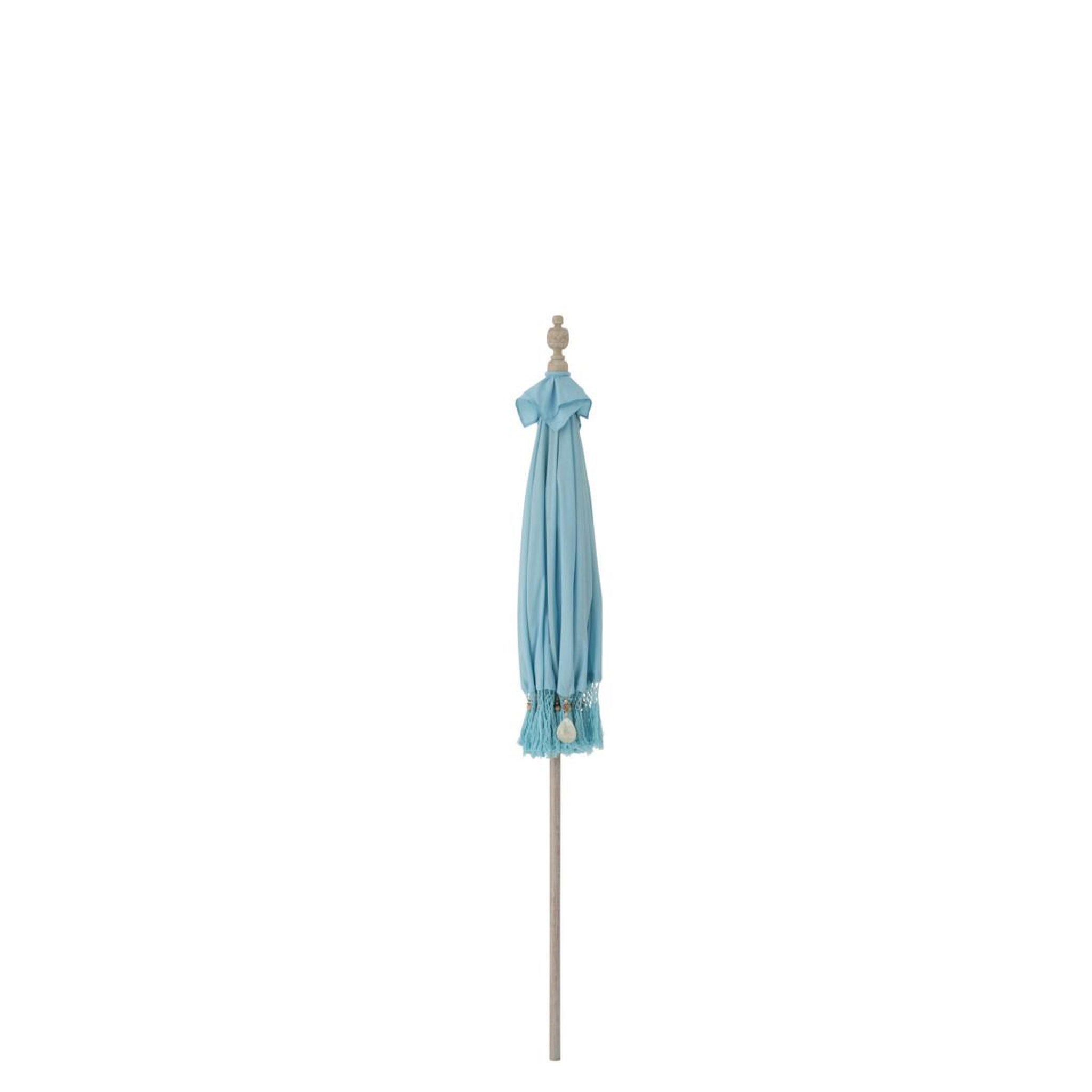 Voir la diapositive 6 : J-LINE Parasol rond à franges  bobbi  200cm bleu