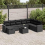 Voir la diapositive 1 : VIDAXL Salon de jardin 9 pcs avec coussins noir resine tressee