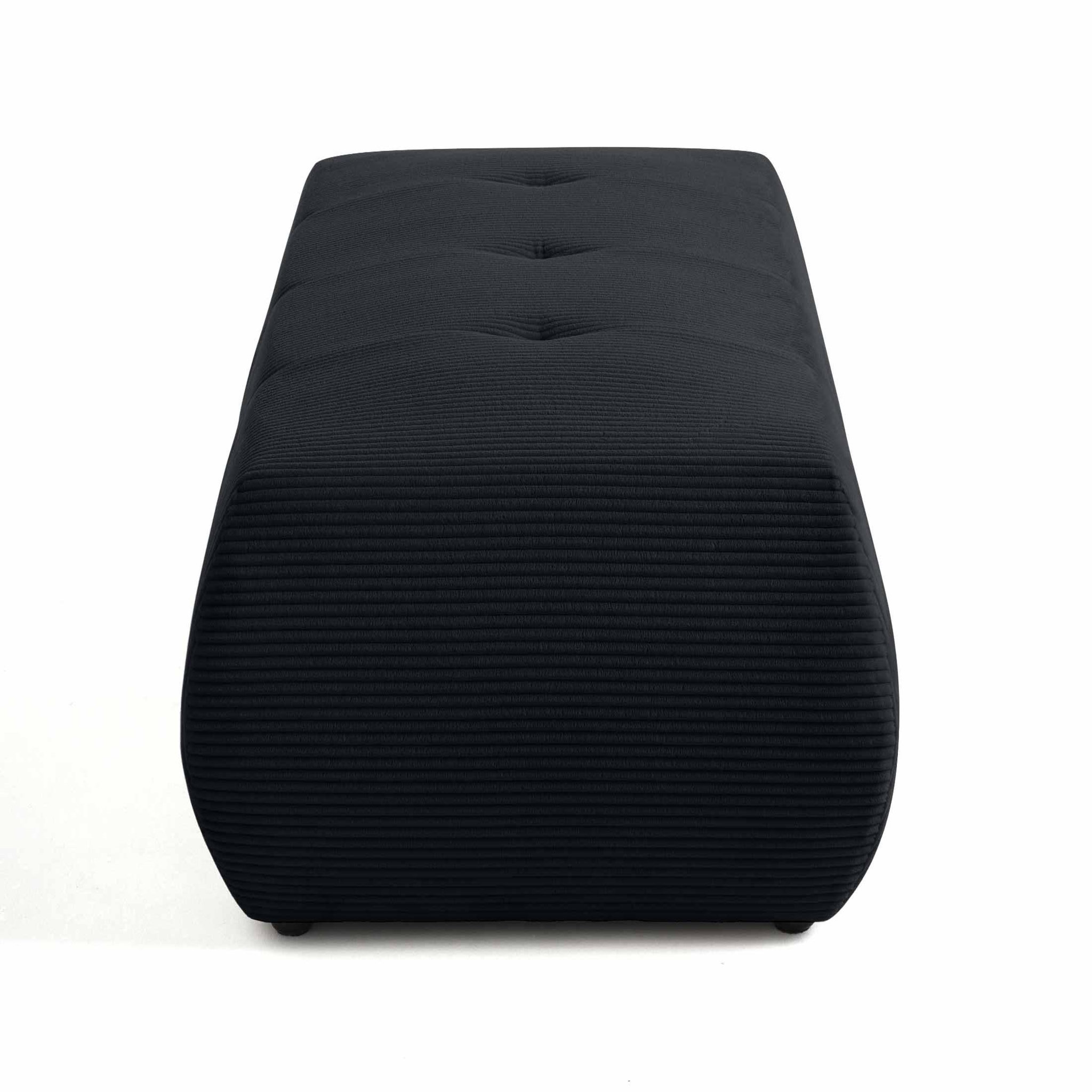 Voir la diapositive 3 : BEST MOBILIER Onyx - pouf d'appoint - en velours côtelé