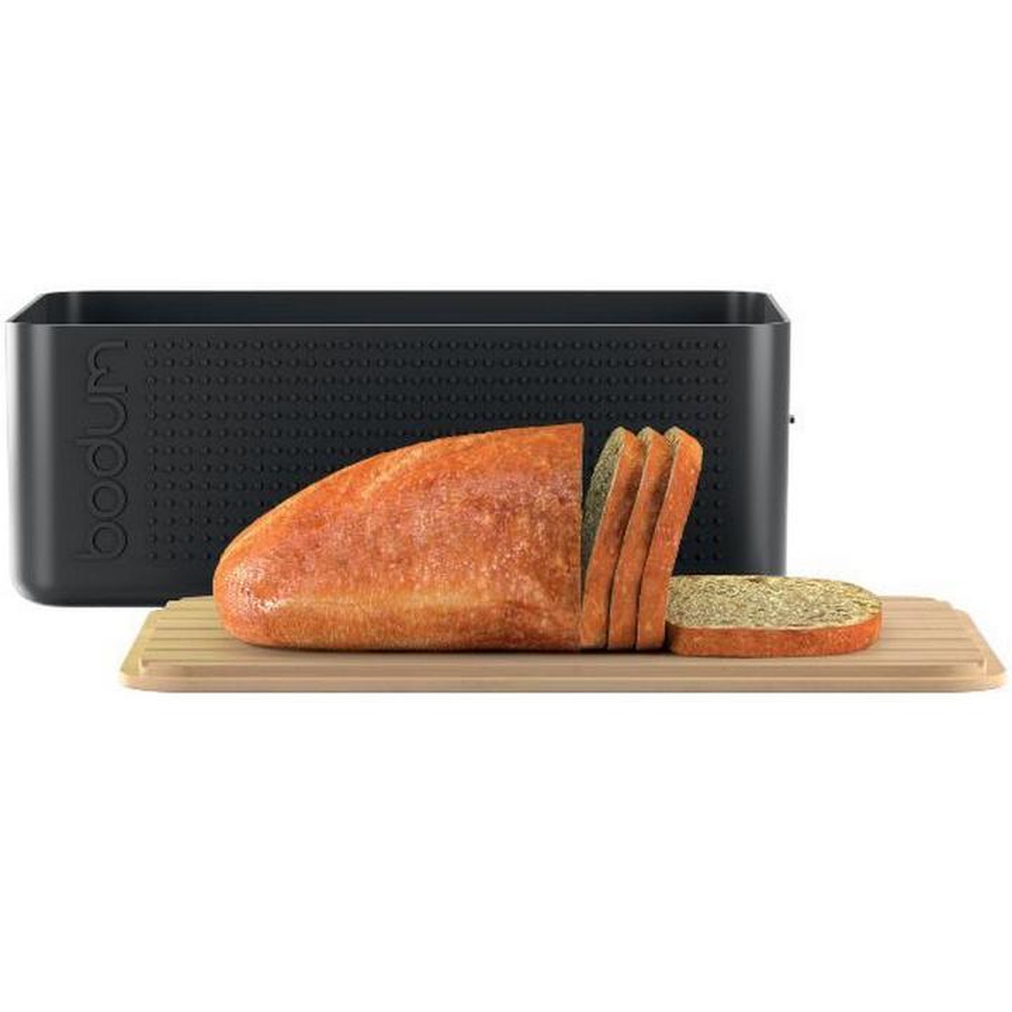 Voir la diapositive 2 : Bodum Boîte à pain 29cm bambou/plastique noir - 11740-01