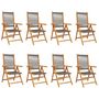 Voir la diapositive 2 : VIDAXL Chaises inclinables de jardin lot de 8 gris bois massif acacia
