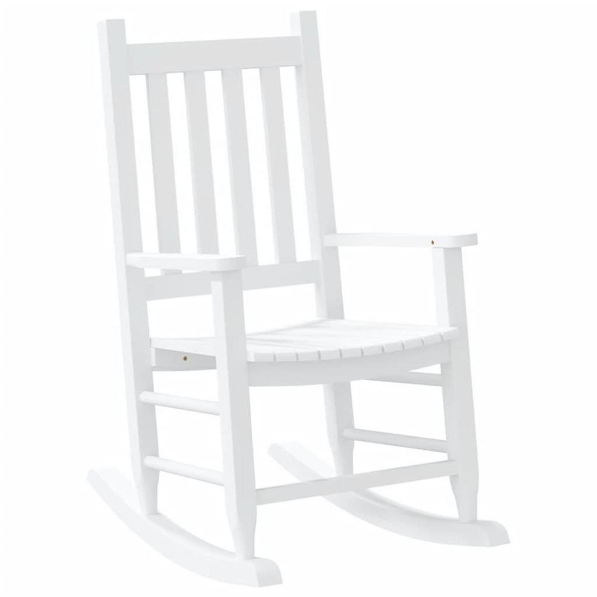 VIDAXL Chaise a bascule enfants blanc bois de peuplier massif