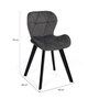Voir la diapositive 6 : ID MARKET Lot de 4 chaises ROBINE en velours gris foncé pieds noirs