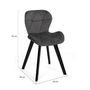 Voir la diapositive 6 : ID MARKET Lot de 4 chaises ROBINE en velours gris foncé pieds noirs