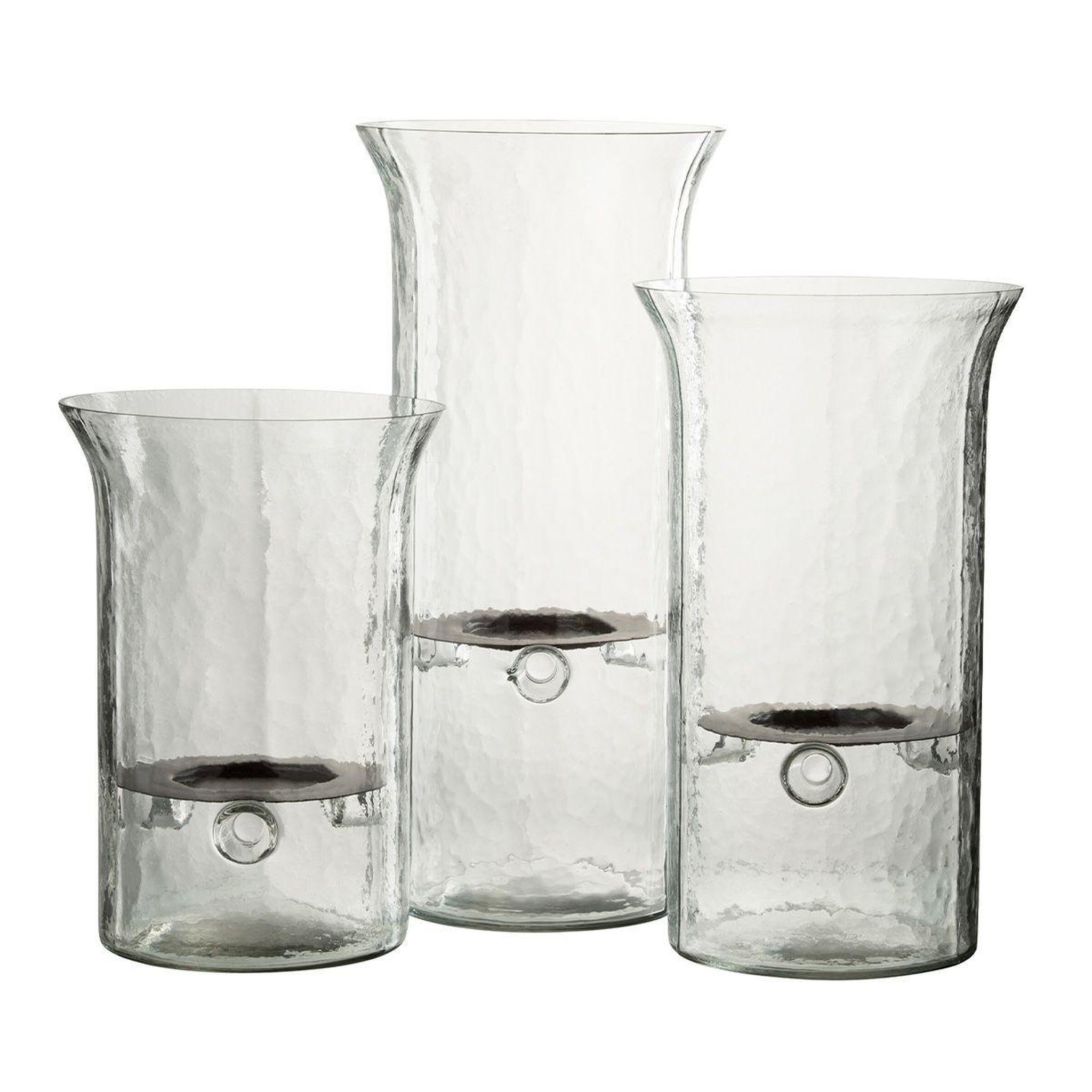 Voir la diapositive 4 : J-LINE Bougeoir en verre  flou  26cm transparent