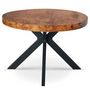 Voir la diapositive 2 : Paris Prix Table Ronde Extensible  Zefane  110-260cm Noir & Noyer