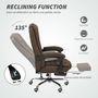 Voir la diapositive 4 : HOMCOM Fauteuil de bureau manager grand confort repose-pied dossier inclinable accoudoirs rembourrés lin beige