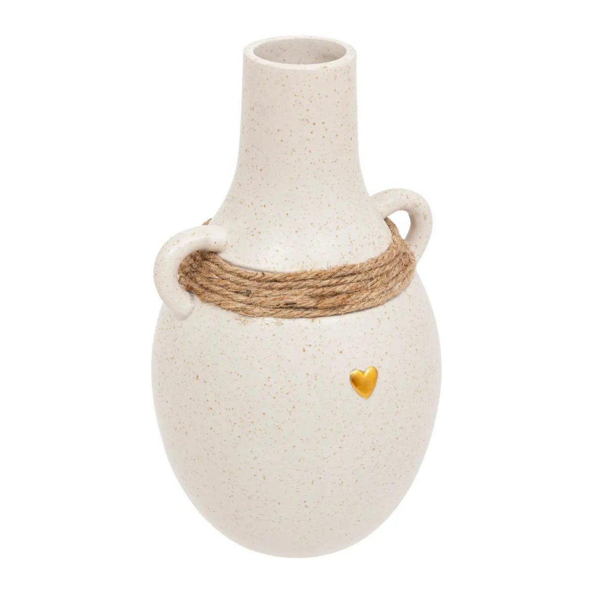 ATMOSPHERA Vase déco avec corde  the floral  22cm blanc