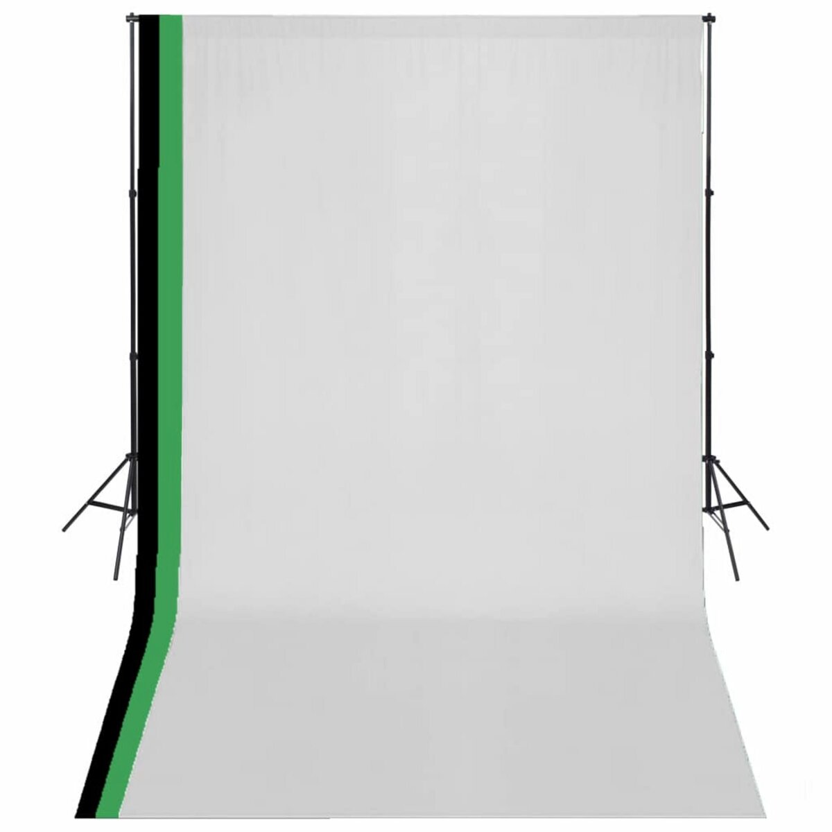 VIDAXL Kit de studio photo et 3 toiles de fond reglables Coton 3x5 m
