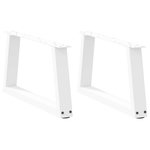 VIDAXL Pieds de table a manger forme V 2pcs blanc 60x(30-31,3)cm acier
