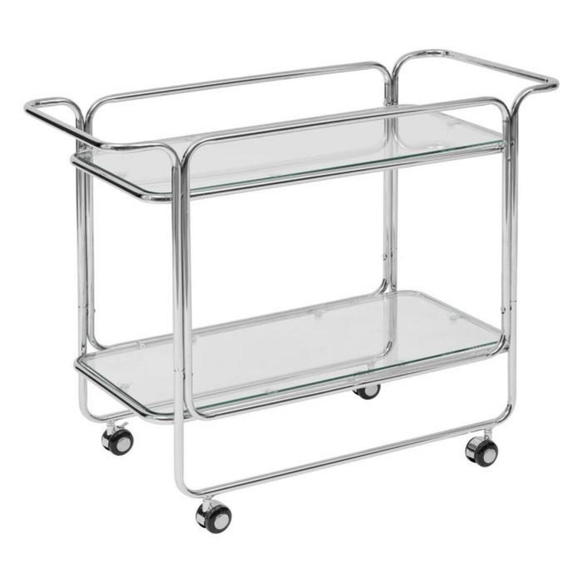 ATMOSPHERA Desserte Design en Verre  Hornwell  92cm Argent