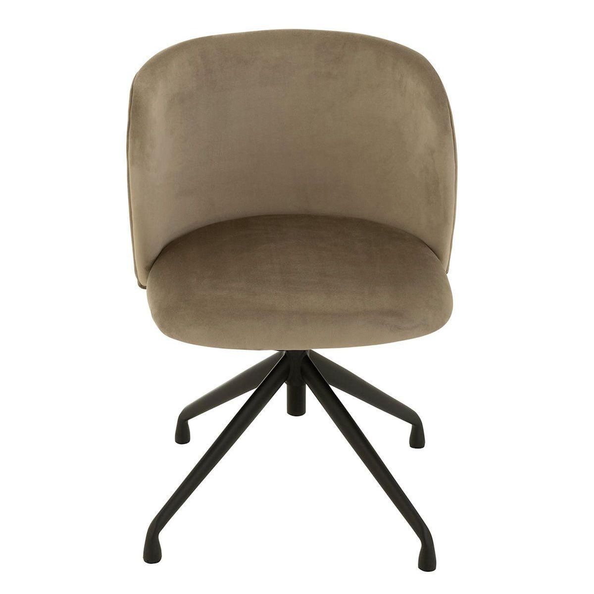 Paris Prix Chaise Pivotante en Velours  Gena  78-83cm Gris Foncé