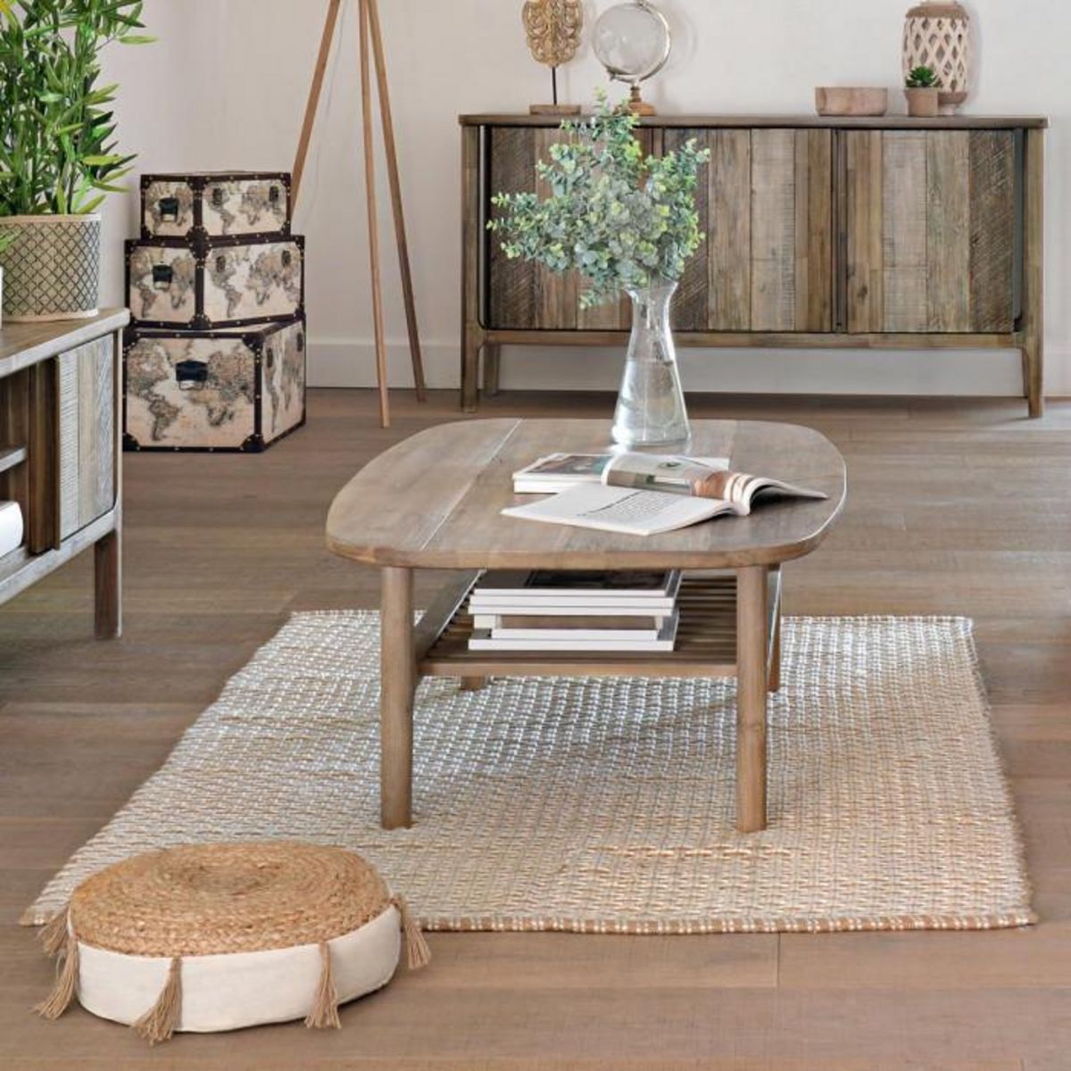 ATMOSPHERA Table Basse 1 Niveau Bois  Banila  120cm Naturel
