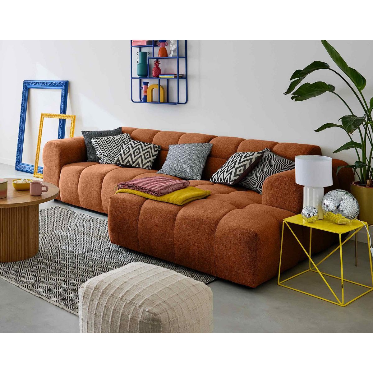 LISA DESIGN Ray - canapé d'angle droit - 4 places - en tissu texturé