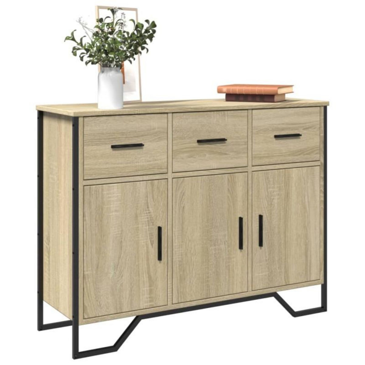 VIDAXL Buffet chêne sonoma 97x32,5x74,5 cm bois d ingénierie