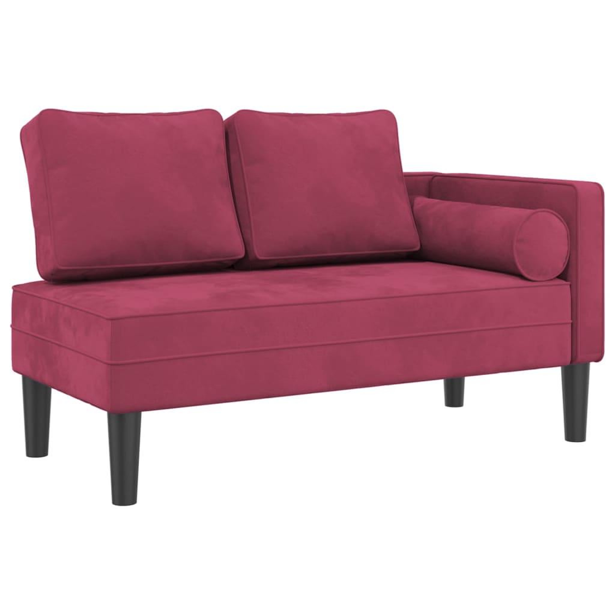 Voir la diapositive 2 : VIDAXL Chaise longue avec coussins rouge bordeaux velours