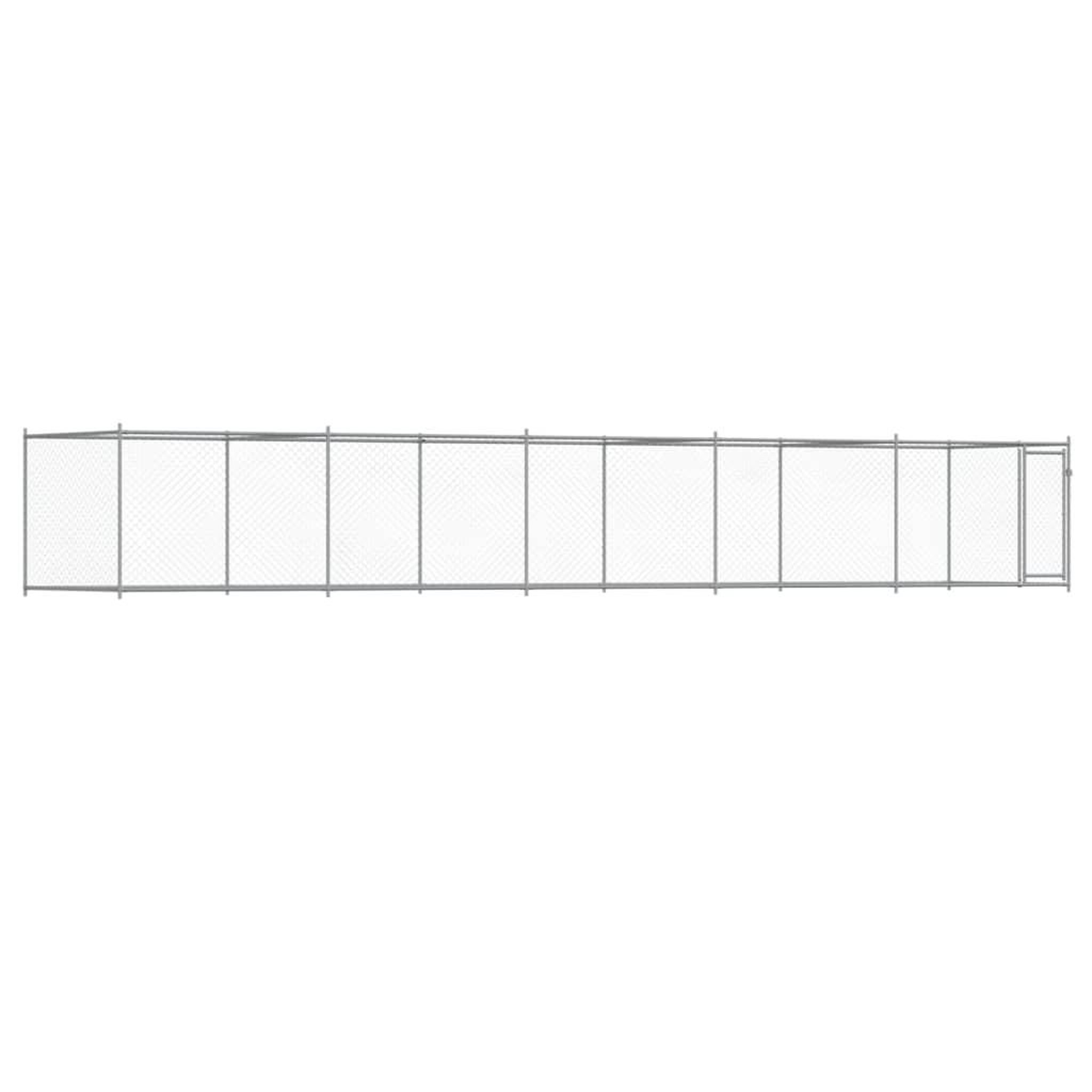 Voir la diapositive 2 : VIDAXL Cage pour chien avec porte gris 10x2x1,5 m acier galvanise